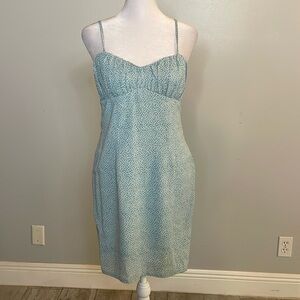 [morning mist] Blue/White Floral Smocked Dress - Size 10